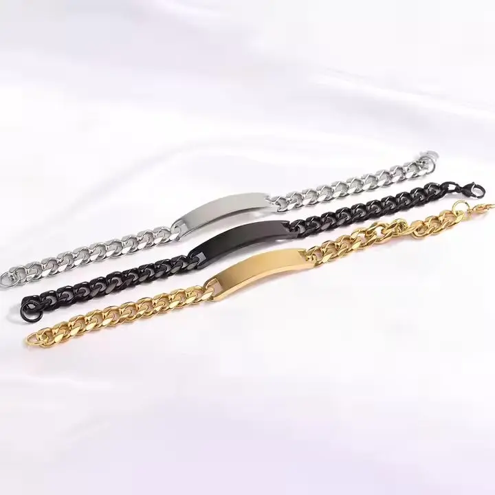 Panzerketten Herrenarmband personalisiert mit Gravur. "Cubanito" mit Name oder Spruch