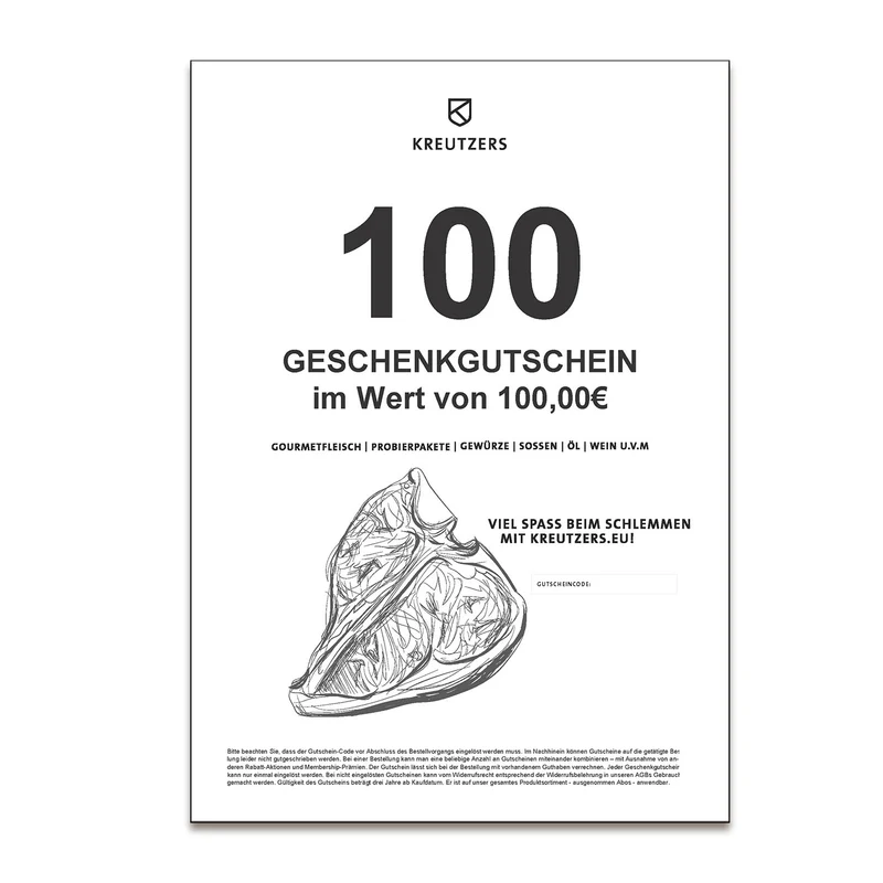 Wertgutschein für Kreutzer Steakkultur unter www.kreutzers.eu