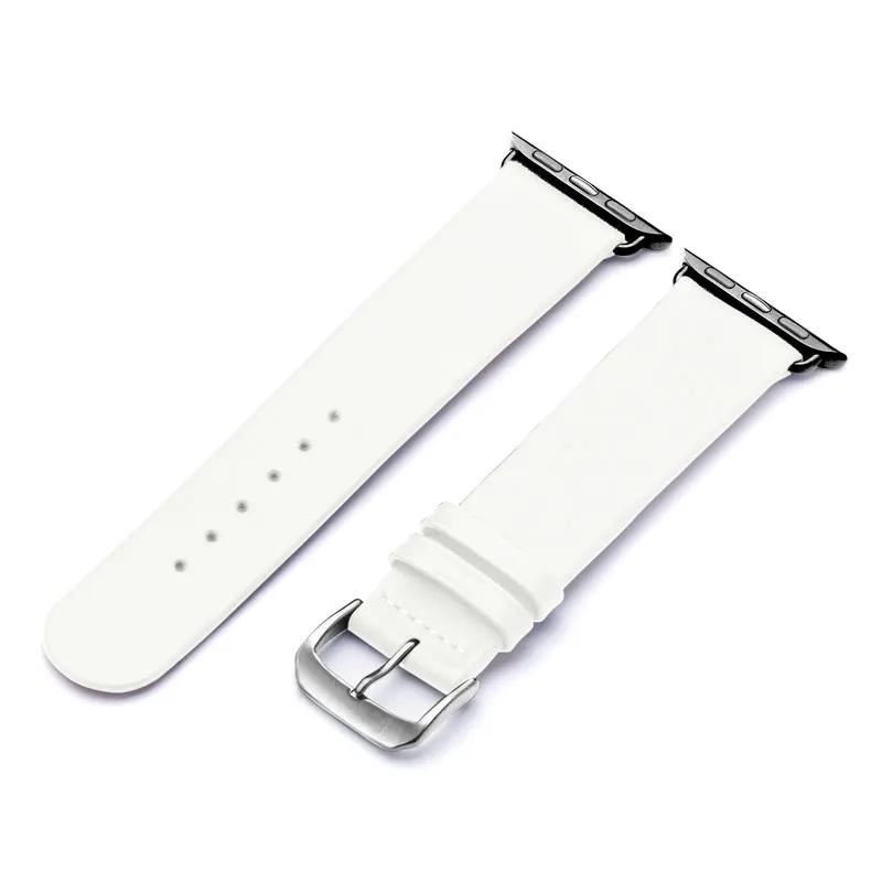 Siena Uhrenarmband aus Rindsleder für Apple Watch 10, handgefertigt, Weiß, von Happel