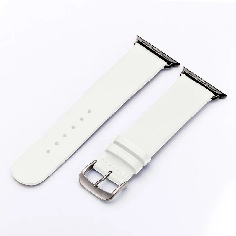 Siena Uhrenarmband aus Rindsleder für Apple Watch 10, handgefertigt, Weiß, von Happel