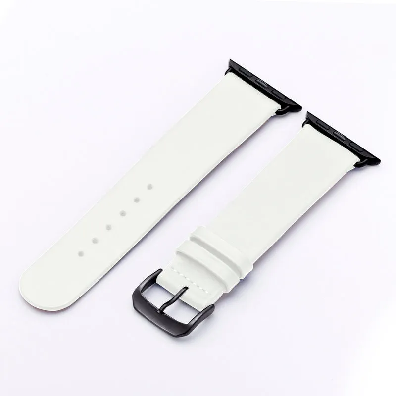 Siena Uhrenarmband aus Rindsleder für Apple Watch 10, handgefertigt, Weiß, von Happel