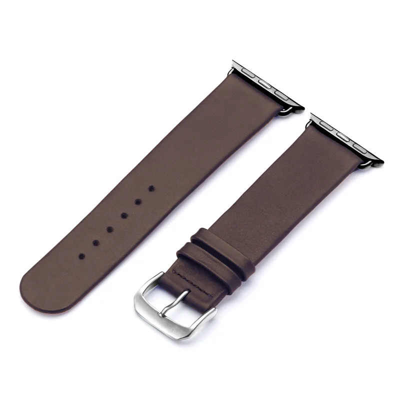 Siena Uhrenarmband aus Rindsleder für Apple Watch 10, handgefertigt, Mokka, von Happel