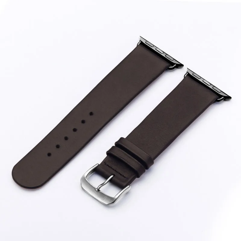 Siena Uhrenarmband aus Rindsleder für Apple Watch 10, handgefertigt, Mokka, von Happel
