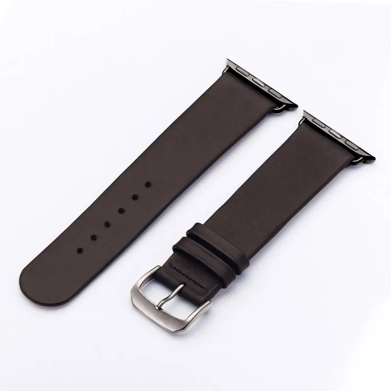 Siena Uhrenarmband aus Rindsleder für Apple Watch 10, handgefertigt, Mokka, von Happel