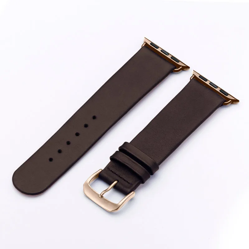 Siena Uhrenarmband aus Rindsleder für Apple Watch 10, handgefertigt, Mokka, von Happel