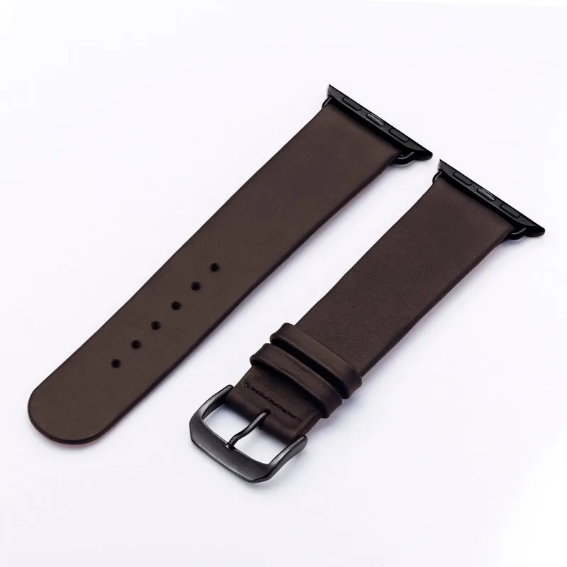 Siena Uhrenarmband aus Rindsleder für Apple Watch 10, handgefertigt, Mokka, von Happel