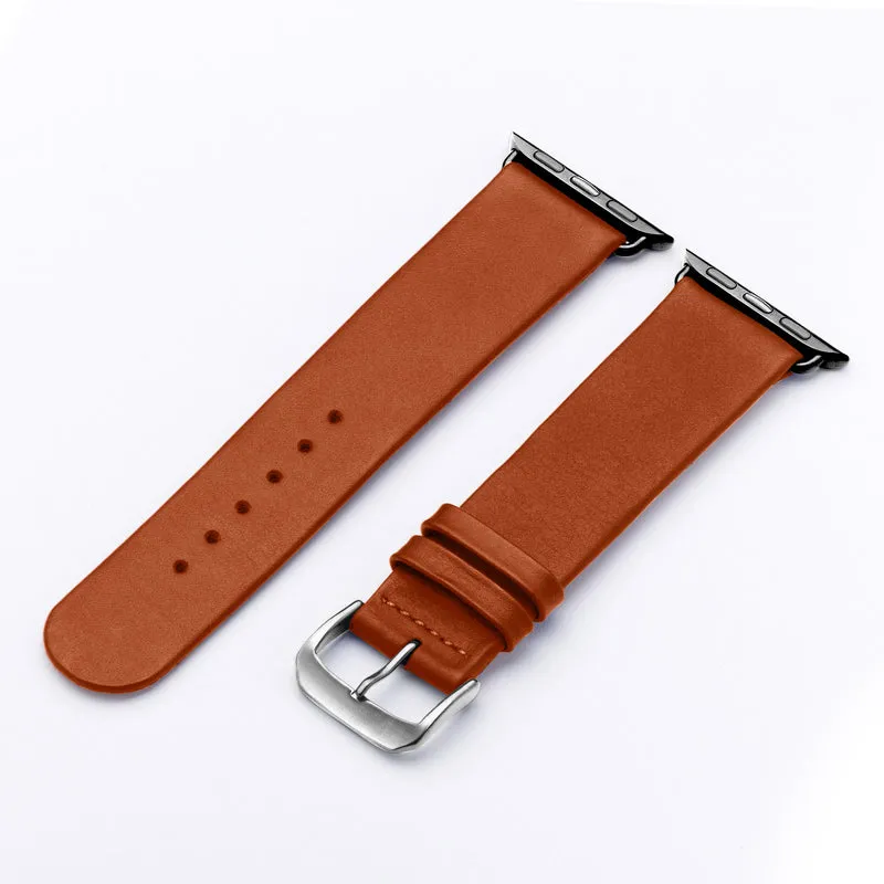 Siena Uhrenarmband aus Rindsleder für Apple Watch 10, handgefertigt, Cognac, von Happel