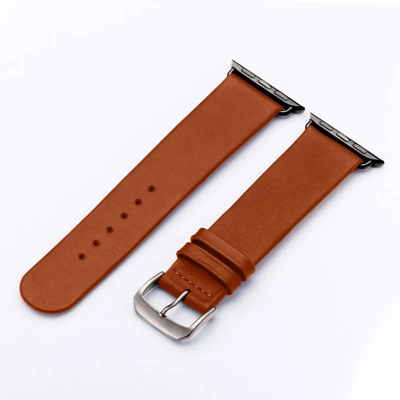 Siena Uhrenarmband aus Rindsleder für Apple Watch 10, handgefertigt, Cognac, von Happel