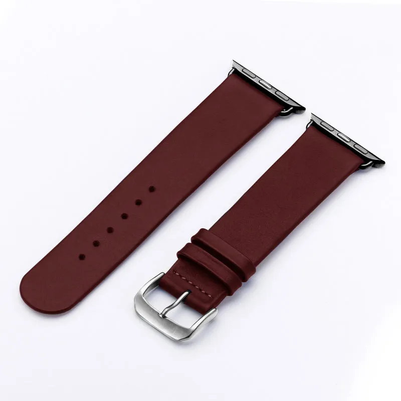 Siena Uhrenarmband aus Rindsleder für Apple Watch 10, handgefertigt, Bordeux, von Happel