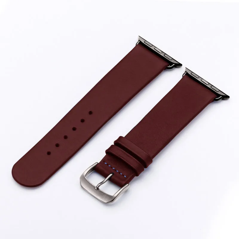Siena Uhrenarmband aus Rindsleder für Apple Watch 10, handgefertigt, Bordeux, von Happel
