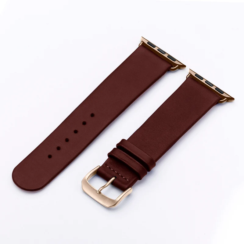 Siena Uhrenarmband aus Rindsleder für Apple Watch 10, handgefertigt, Bordeux, von Happel
