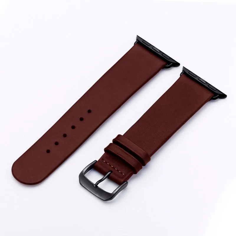 Siena Uhrenarmband aus Rindsleder für Apple Watch 10, handgefertigt, Bordeux, von Happel