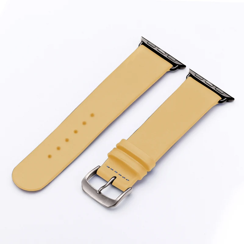 Siena Uhrenarmband aus Rindsleder für Apple Watch 10, handgefertigt, Sand, von Happel