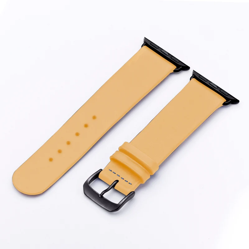 Siena Uhrenarmband aus Rindsleder für Apple Watch 10, handgefertigt, Sand, von Happel