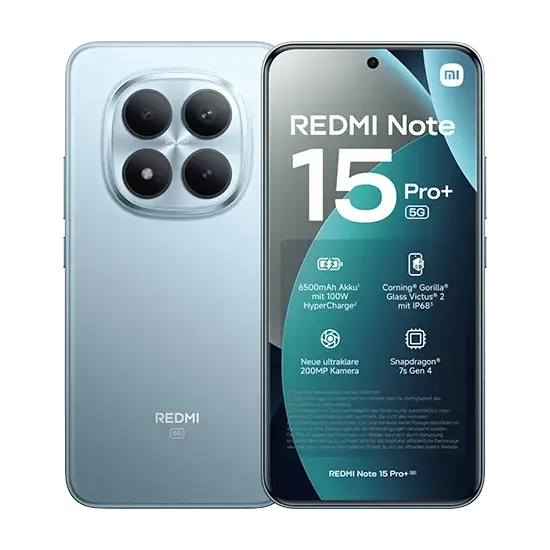 Xiaomi Redmi Note 15 Pro+, 5G, Dual Sim, 12GB RAM, 512GB, Glacier Blue