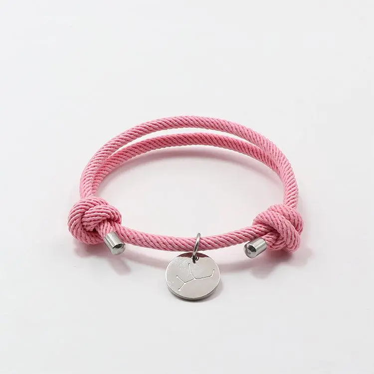 Armband "Maritim" aus Baumwolltau mit graviertem Edelstahl-Charm