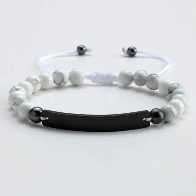 Armband Gravur personalisiert Black Pearl / White Pearl - mit kostenloser Gravur von Name oder Spruch