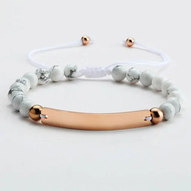 Armband Gravur personalisiert Black Pearl / White Pearl - mit kostenloser Gravur von Name oder Spruch