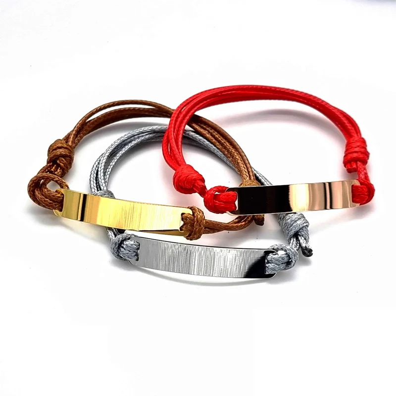 Süßes Armband "Statement" aus Seil mit Namensschild