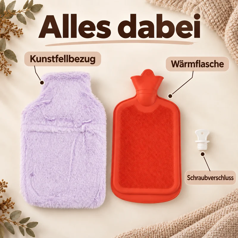 hotwater bag capacity:2 L size 21*36 Weight:390g matrial: synthetic fur colour:lavender