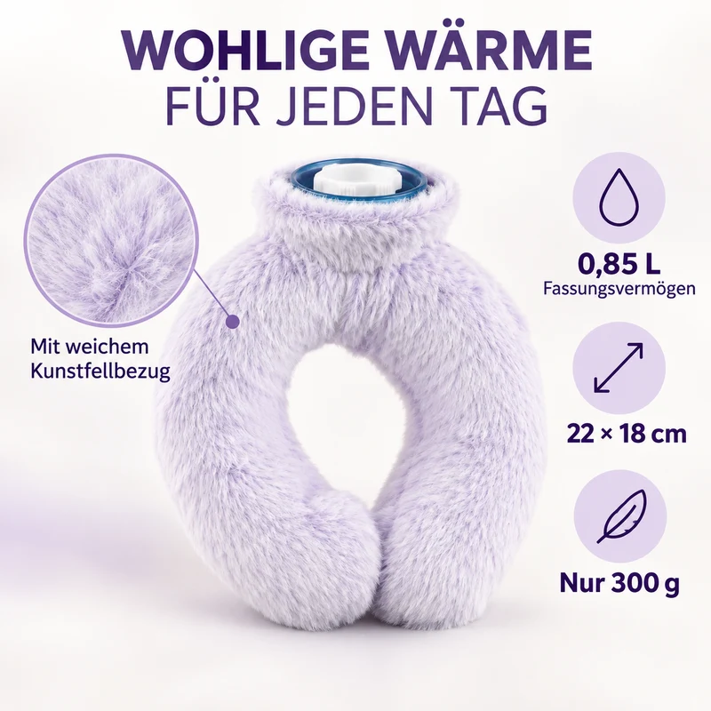 hotwater bag capacity:0.85L size 22*18 Weight:300g matrial: synthetic fur colour:dark grey