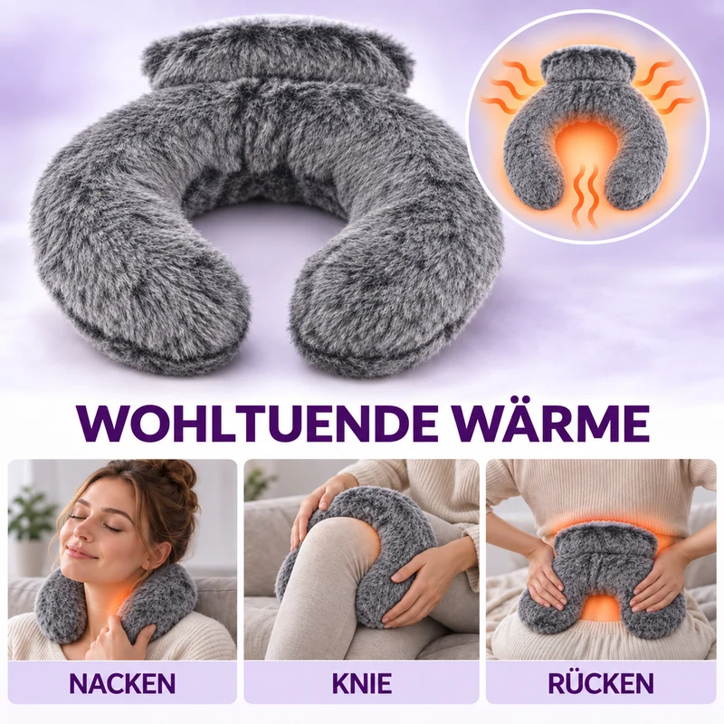 hotwater bag capacity:0.85L size 22*18 Weight:300g matrial: synthetic fur colour:dark grey