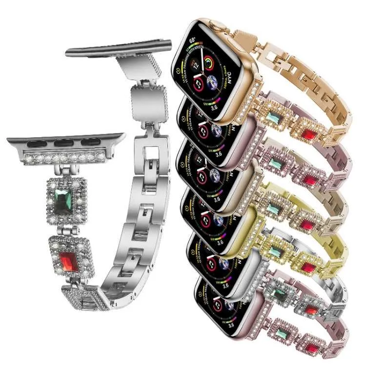 Buntes Strass Armband für Apple Watch 38 | 40 | 41 | 42 | 44 | 45 mm
