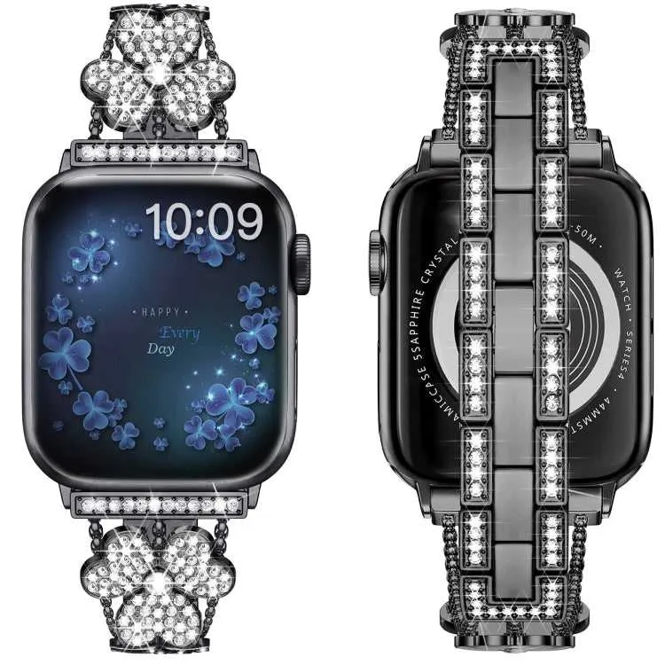 Strass Kleeblatt Uhrenarmband für Apple Watch Series 8 & 7 45mm | 8 & 7 41mm