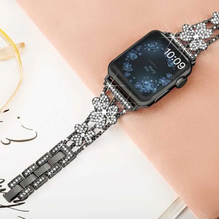 Strass Kleeblatt Uhrenarmband für Apple Watch Series 8 & 7 45mm | 8 & 7 41mm
