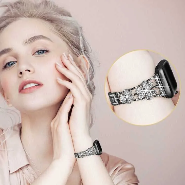 Strass Kleeblatt Uhrenarmband für Apple Watch Series 8 & 7 45mm | 8 & 7 41mm