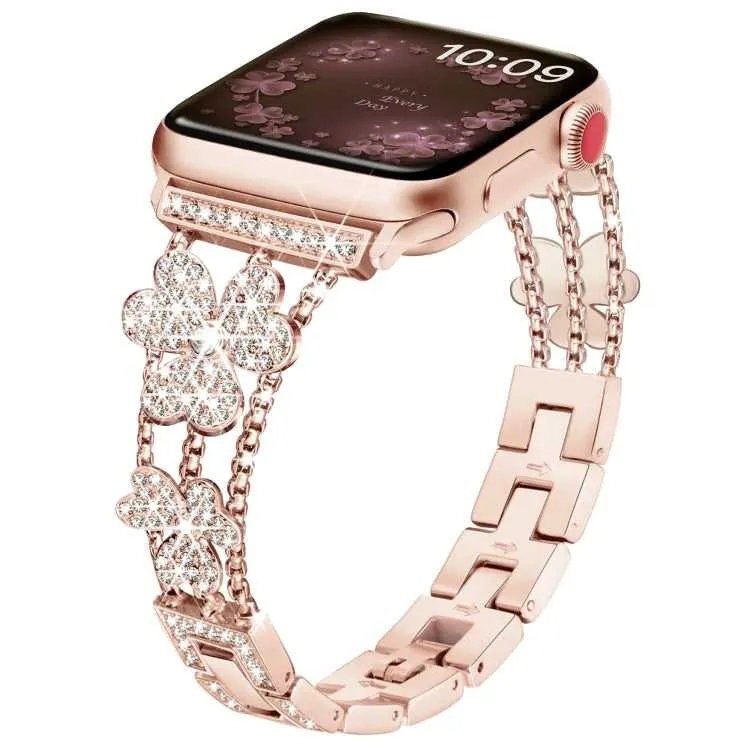 Strass Kleeblatt Uhrenarmband für Apple Watch Series 8 & 7 45mm | 8 & 7 41mm