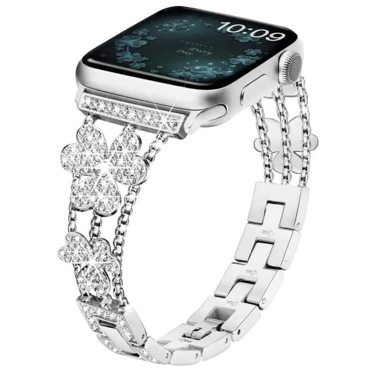 Strass Kleeblatt Uhrenarmband für Apple Watch Series 8 & 7 45mm | 8 & 7 41mm
