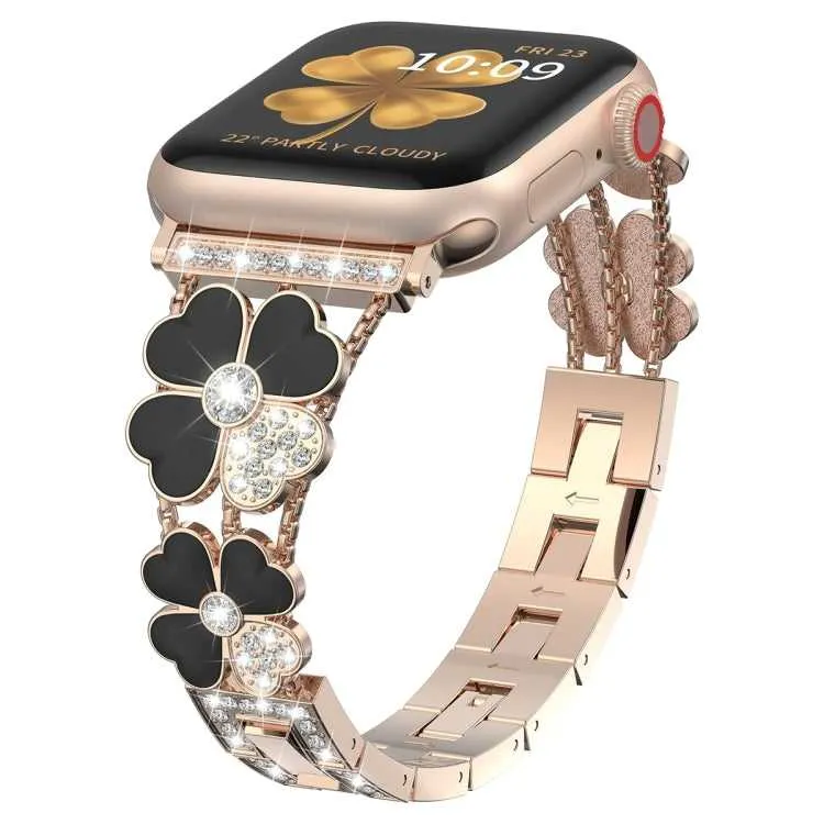 Blütenblatt Strass Glitzer Armband für Apple Watch 9 41mm | 3 42mm