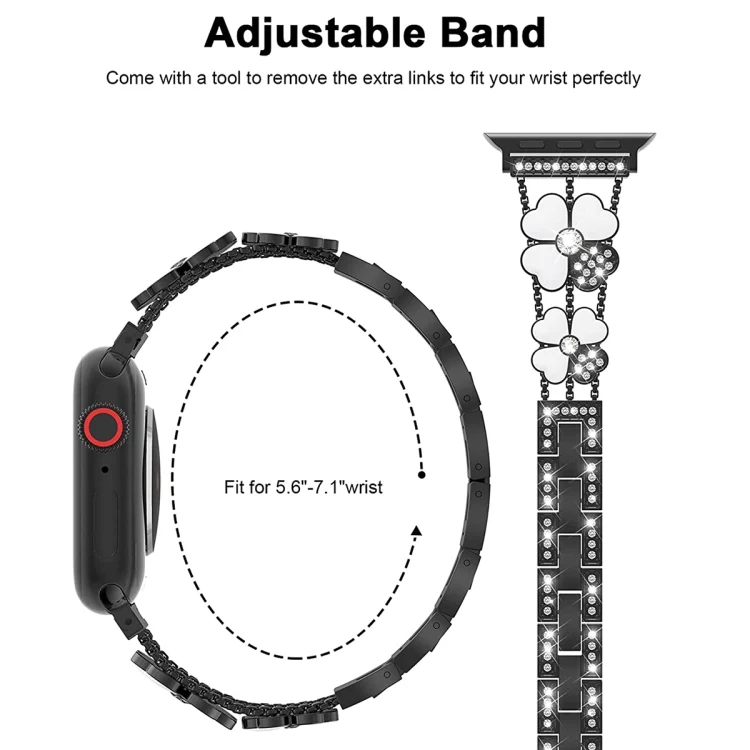 Blütenblatt Glitzer Armband für Apple Watch Ultra 2 49mm | 6 44mm | 5 44+40mm | 4 44+40mm