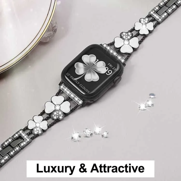 Blütenblatt Strass Armband für Apple Watch SE 2023 40mm | SE 2022 40+44mm | SE 40+44mm | 6 40mm