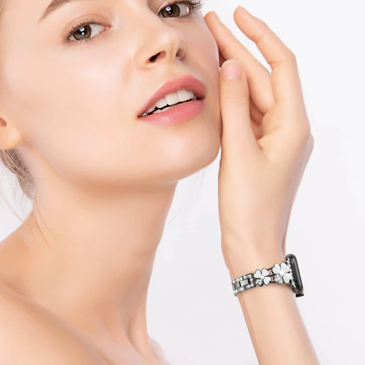 Blütenblatt Strass Armband für Apple Watch SE 2023 40mm | SE 2022 40+44mm | SE 40+44mm | 6 40mm