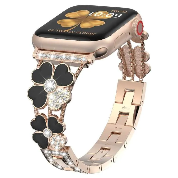 Blütenblatt Strass Armband für Apple Watch SE 2023 40mm | SE 2022 40+44mm | SE 40+44mm | 6 40mm