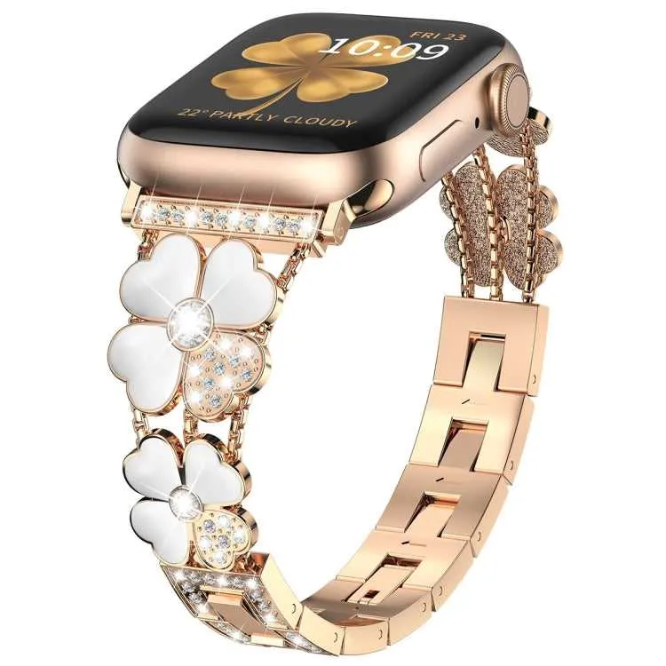Blütenblatt Strass Armband für Apple Watch SE 2023 40mm | SE 2022 40+44mm | SE 40+44mm | 6 40mm