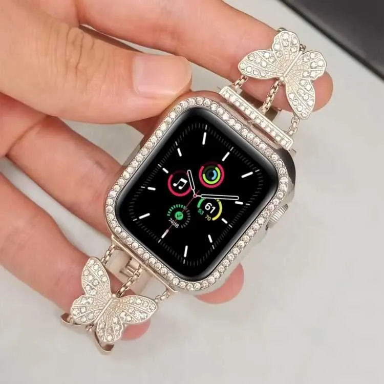 Glitzer Strass Schmetterling Armband für Apple Watch Series 8&7 45mm | 8&7 41mm