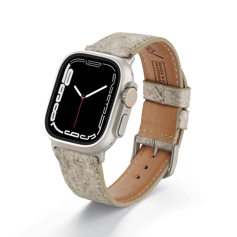 Apple Watch ULTRA Kokosarmband TerraRibbon von Happel, handgefertigt, 100 % Vegan, Kümmelgelb