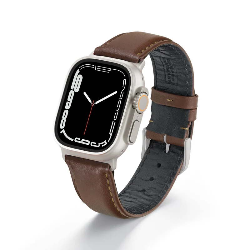 Apple Watch ULTRA Uhrenarmband Aquila von Happel, Leder, wasserfest, Mahagoni