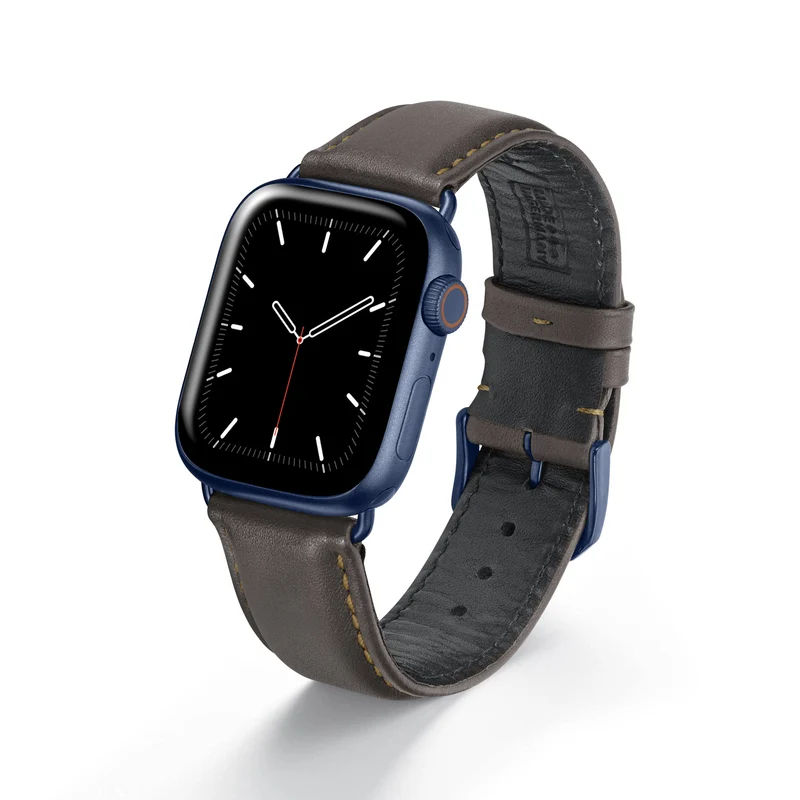 Apple Watch 1-9 Uhrenarmband CanyonSky von Happel, Kalbsleder, leicht gepolstert, Mokka