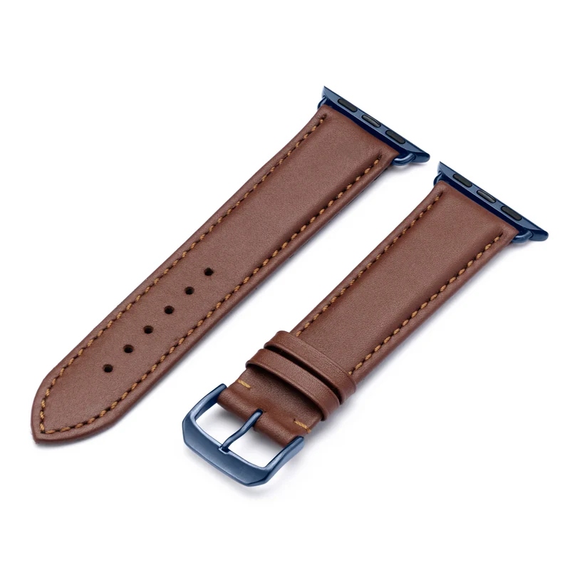 Apple Watch 1-9 Uhrenarmband Aquila von Happel, Leder, wasserfest, Mahagoni