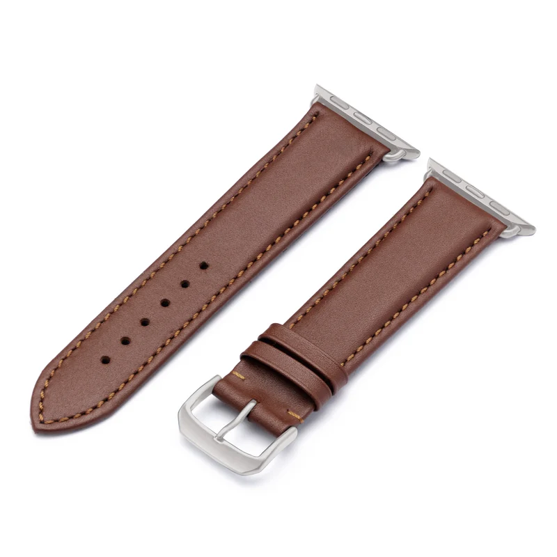 Apple Watch 1-9 Uhrenarmband Aquila von Happel, Leder, wasserfest, Mahagoni