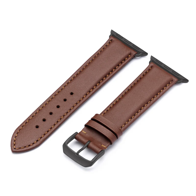 Apple Watch 1-9 Uhrenarmband Aquila von Happel, Leder, wasserfest, Mahagoni