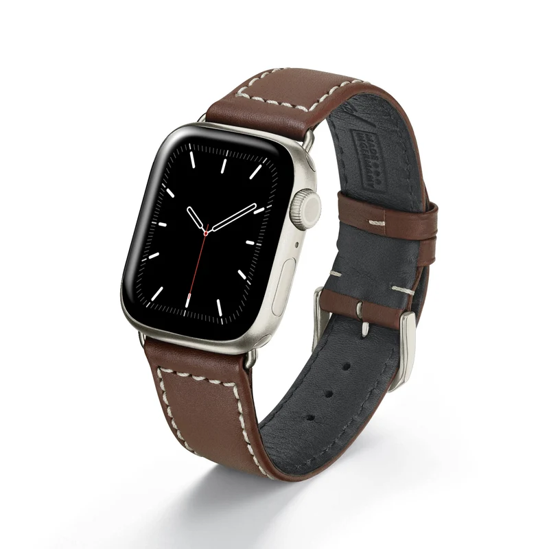 Apple Watch 1-9 Uhrenarmband MarinusCraft von Happel, Rindsleder, wasserfest, Mahagoni