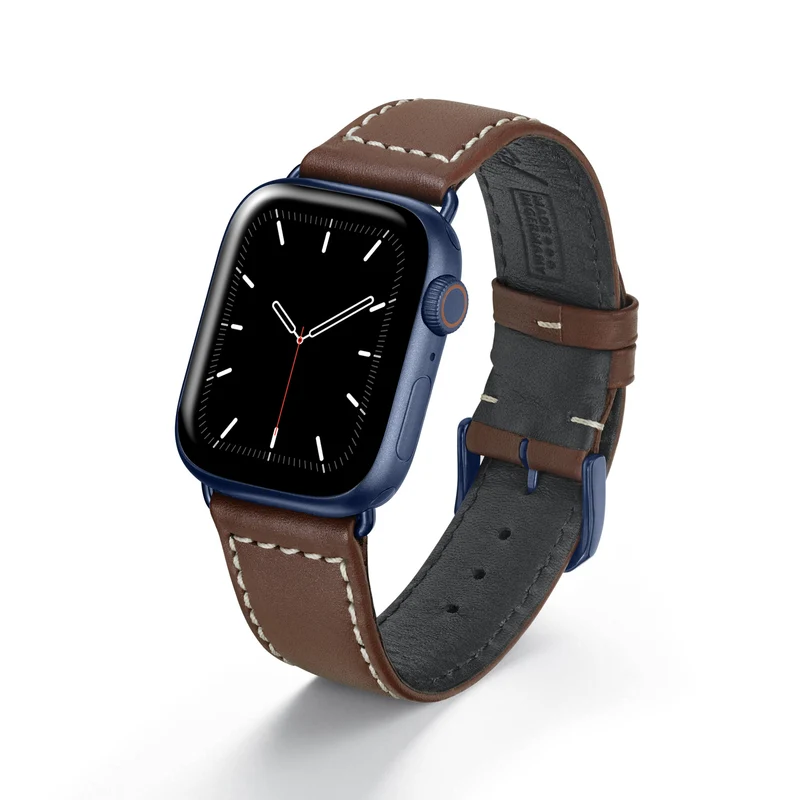 Apple Watch 1-9 Uhrenarmband MarinusCraft von Happel, Rindsleder, wasserfest, Mahagoni
