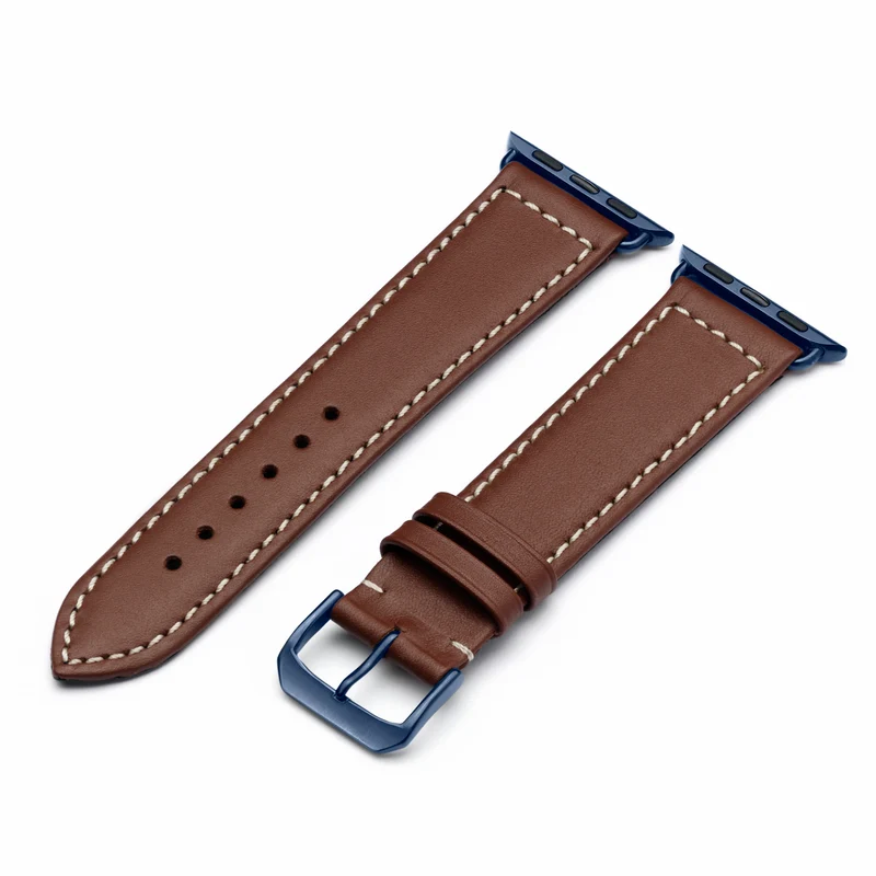 Apple Watch 1-9 Uhrenarmband MarinusCraft von Happel, Rindsleder, wasserfest, Mahagoni