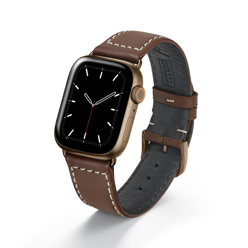 Apple Watch 1-9 Uhrenarmband MarinusCraft von Happel, Rindsleder, wasserfest, Mahagoni