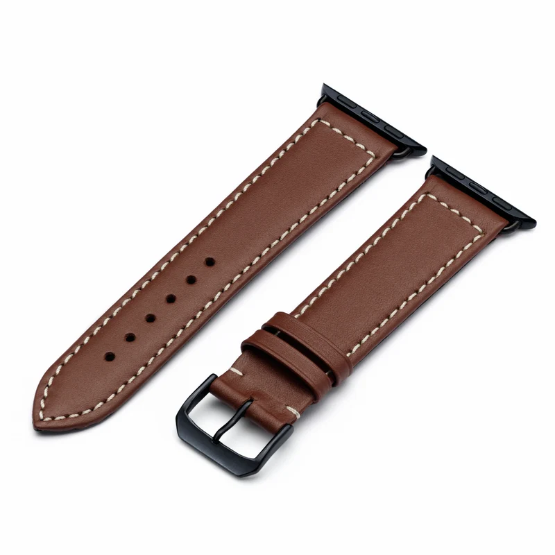 Apple Watch 1-9 Uhrenarmband MarinusCraft von Happel, Rindsleder, wasserfest, Mahagoni
